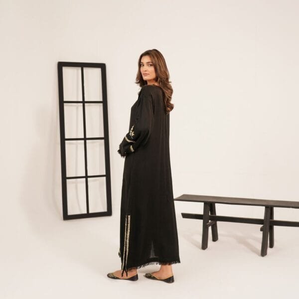 Black Marina Kaftan 2-Piece Stiched