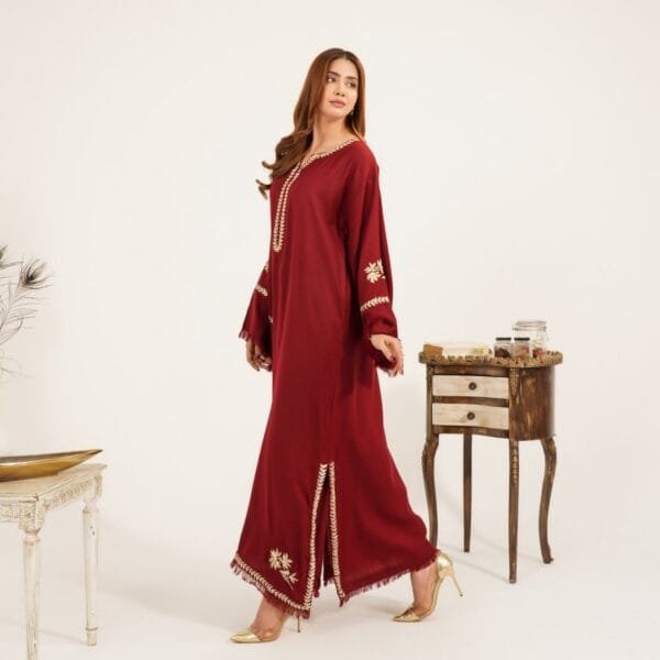 Mehroon Marina Kaftan 2-Piece Stiched