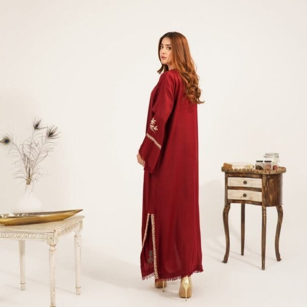 Mehroon Marina Kaftan 2-Piece Stiched